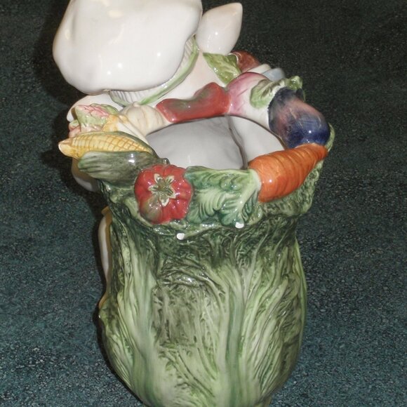 Kaldun & Bogle Chef Pig Vegetable Lettuce Vase Utensil Crock Holder 11" RARE! - Picture 5 of 9